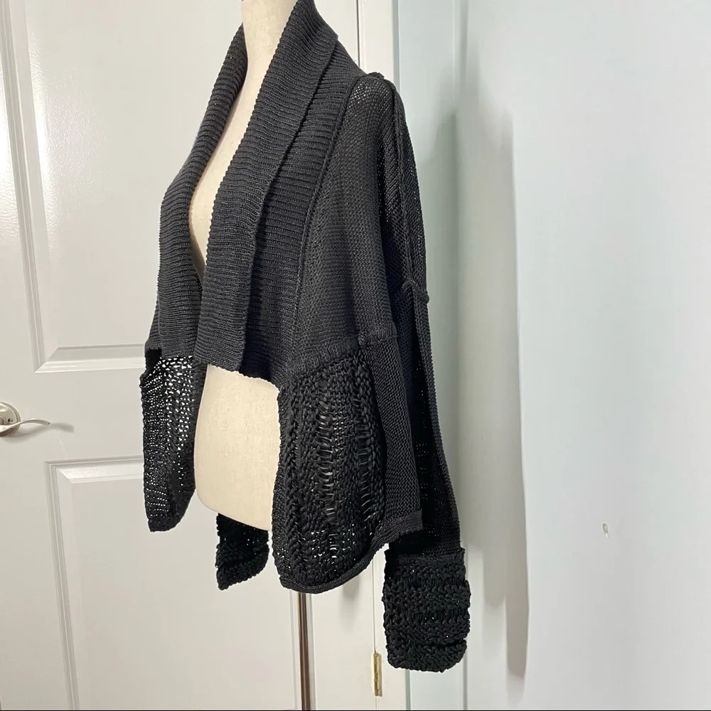 TSE Black 100% Linen Open Cardigan Shrug size S NWT - Picture 9 of 17